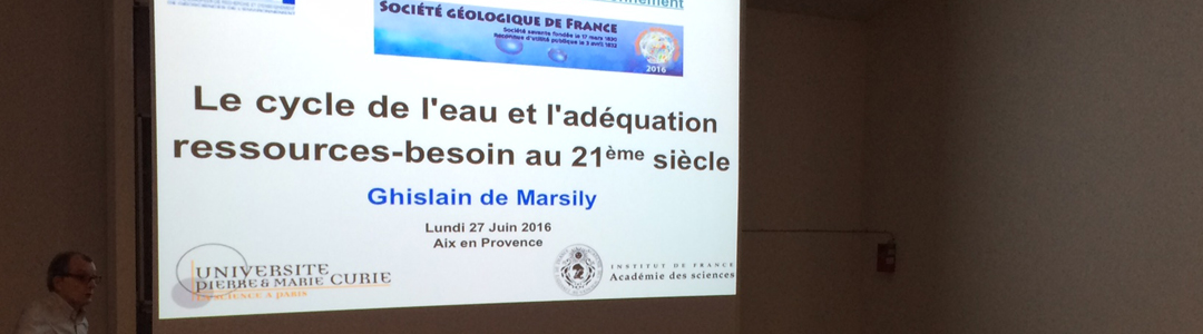 Conférence Ghislain de Marsily - CEREGE