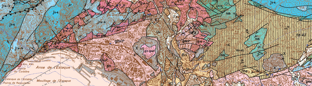 Extrait carte géologique de Marseille - Aubagne