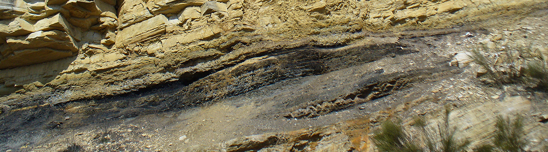 Affleurement de caclaire et de lignite - Mine de Saint-Maime