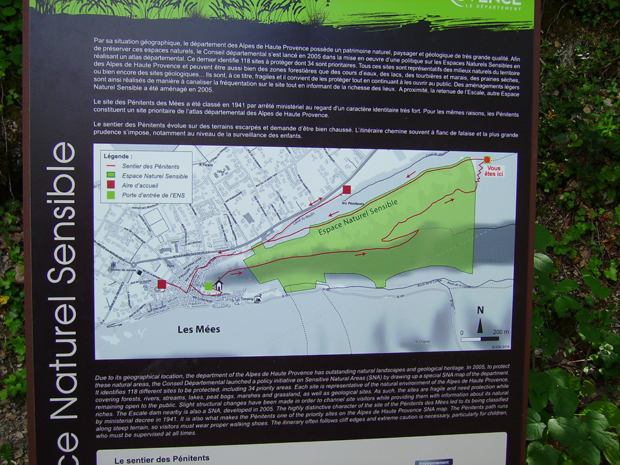 Plan du circuit permettant de découvrir la géodiversité des poudingues et la biodiversité de ce site