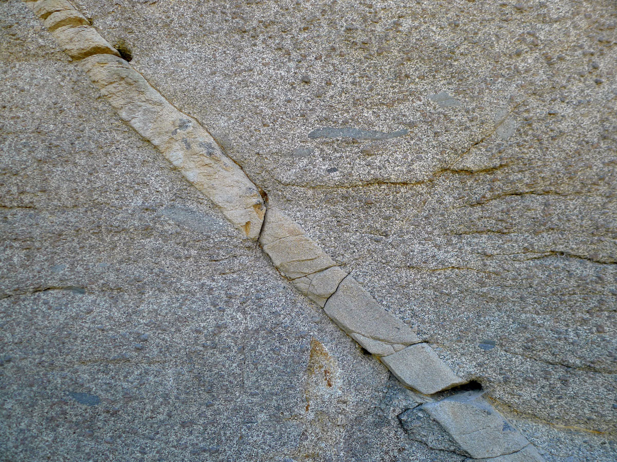 Filon d'aplite dans un granite
